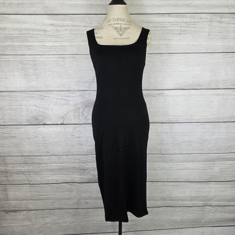 Popular Basics Black Midi Dress